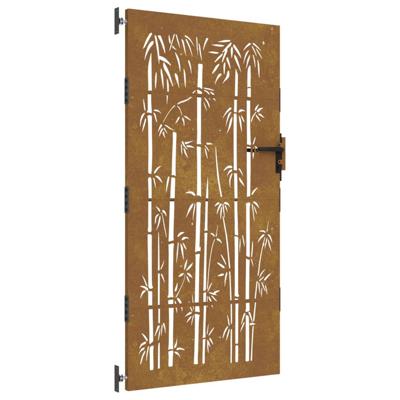 VidaXL Poort 85x175 cm bamboe-ontwerp cortenstaal