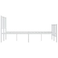 Bedframe met hoofd- en voeteneinde metaal wit 150x200 cm - thumbnail