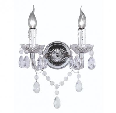 Trio Wand kroonluchterLuster 2-lichts 26cm chroom met kristal - R25072000