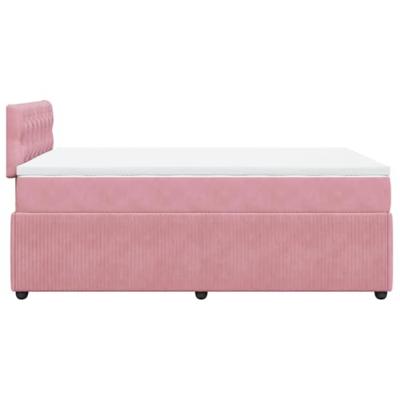 Boxspring met matras fluweel roze 120x190 cm