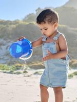 Korte denim salopet babyjongen double stone - thumbnail