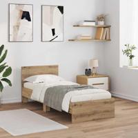 Bedframe met hoofdeinde Artisan Eiken 75 x 190 cm Bewerkt hout - thumbnail