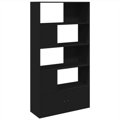 Boekenkast 100x36x189 cm bewerkt hout zwart
