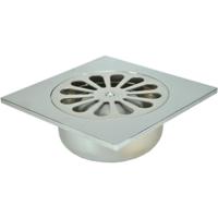 Riko Doucheput - met Onderuitlaat - 14x14cm - Chroom - thumbnail