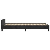 Bedframe met hoofdeinde fluweel zwart 90x190 cm - thumbnail