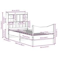 Bedframe zonder matras massief grenenhout wit 90x200 cm - thumbnail