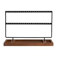 LYVION Oorbellenrekje - XL - Hout en metaal - Donkerbruin en zwart - thumbnail