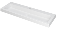 INK Dock Wastafel Polystone met 1 Kraangat - 1200x400x60 mm - Mat Wit - thumbnail