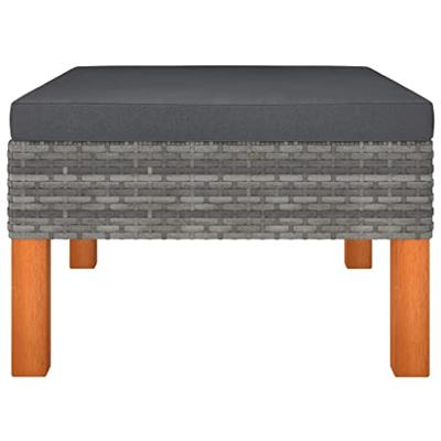 3-delige Loungeset poly rattan en massief eucalyptushout