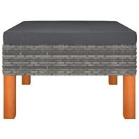 3-delige Loungeset poly rattan en massief eucalyptushout - thumbnail