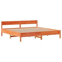 Bedframe zonder matras massief grenenhout wasbruin 180x200 cm - thumbnail