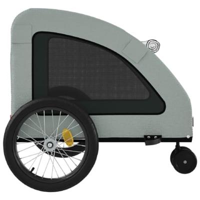 Hondenfietstrailer oxford stof en ijzer grijs - thumbnail