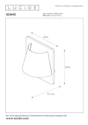 Lucide IDAHO - Wandlamp - 1xE14 - Bruin
