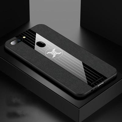 Voor OPPO R11S plus XINLI stiksels doek Textue schokbestendige TPU beschermhoes (zwart)