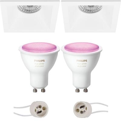 Philips Hue LED Inbouwspot Set - Mat Wit - Verdiept - 82mm - Bluetooth