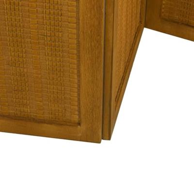 Kamerscherm met 3 panelen massief paulowniahout bruin - thumbnail