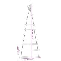 Hangende kerstbomen met topsterren 2 st 55x120 cm naturel tak - thumbnail