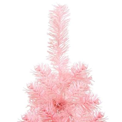 VidaXL Kunstkerstboom half met standaard smal 120 cm roze