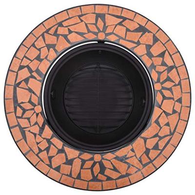 VidaXL Vuurschaal mozaïek 68 cm keramiek terracottakleurig