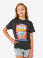 T-shirt met korte mouwen voor meisjes zwart - thumbnail