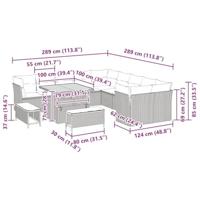 Tuinbankenset 13 pcs Grijs poly rattan - thumbnail