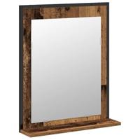 Badkamermeubelset Wandgemonteerd 2 pcs Bruin Bewerkt hout - thumbnail