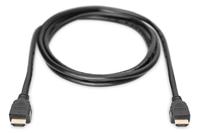 Digitus AK-330124-020-S HDMI-kabel HDMI Aansluitkabel HDMI-A-stekker, HDMI-A-stekker 2.00 m Zwart 8K UHD, Vergulde steekcontacten, Afscherming gevlochten, - thumbnail