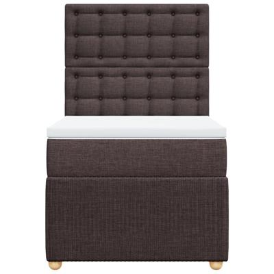 Boxspring met matras stof donkerbruin 90x200 cm - thumbnail