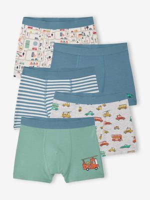 Set van 5 boxershorts voor jongens, circuit ecru Set van 5 boxershorts voor jongens, circuit ecru