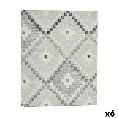 Vlekbestendig tafelkleed Kinvara Grijs Dun canvas Anti-vlek Ruiten 140 x 180 cm (6 Stuks)