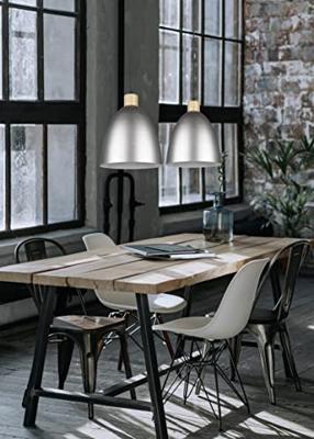 Trio HanglampJagger RVS met houtbruin - R30681067