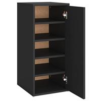 VidaXL Schoenenkast 32x35x70 cm bewerkt hout zwart - thumbnail