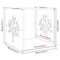 Brandhoutrek 40x40x40 cm koudgewalst staal antracietkleurig - thumbnail