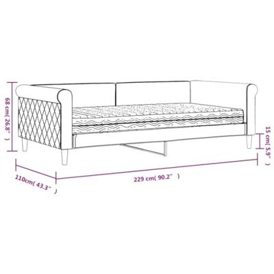 Slaapbank met matras 100x200 cm fluweel roze