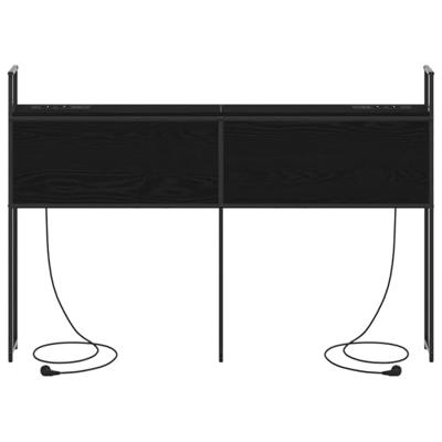 Opberghoofdbord met hoofdeinde met opslag Zwart eiken 160 cm Bewerkt hout Opberghoofdbord met hoofdeinde met opslag Zwart eiken 160 cm Bewerkt hout