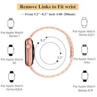 Stalen slim fit band - Rosé goud - Geschikt voor Apple watch 38mm / 40mm / 41mm / 42mm - thumbnail