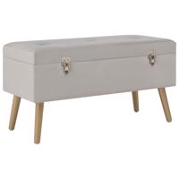 Bankje met opbergvak 80 cm fluweel grijs - thumbnail