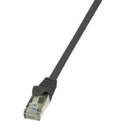 LogiLink CP1023S RJ45 Netwerkkabel, patchkabel CAT 5e F/UTP 0.50 m Zwart Snagless 1 stuk(s)