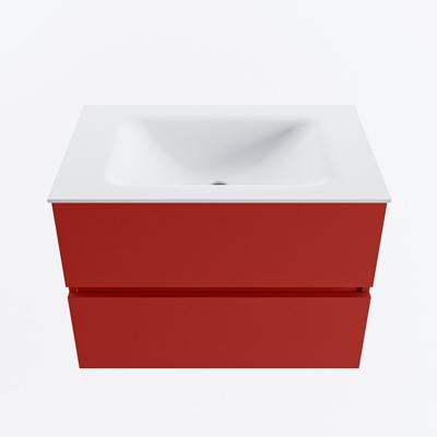 MONDIAZ VICA 70cm badmeubel onderkast Fire 2 lades. Wastafel CLOUD midden 1 kraangat, kleur Talc.