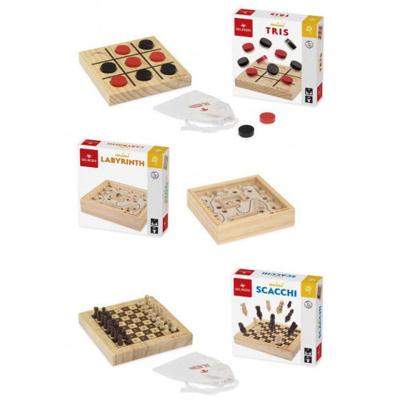 Dal Negro spellenset hout/karton blank 8 delig Dal Negro spellenset hout/karton blank 8 delig