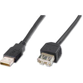 Digitus AK-300200-018-S USB-kabel USB-A stekker, USB-A bus 1.80 m Zwart
