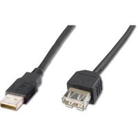 Digitus AK-300200-018-S USB-kabel USB-A stekker, USB-A bus 1.80 m Zwart - thumbnail