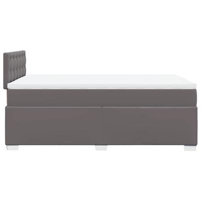 Boxspring met matras kunstleer grijs 180x200 cm - thumbnail