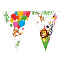 Jungle Dieren Balloons vlaggenlijn (2,3m) - thumbnail