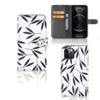Apple iPhone 12 Pro Max Hoesje Leaves Blue - thumbnail