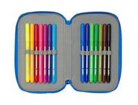 Driedubbele Pennenzak Batman Blauw 12,5 x 19,5 x 5,5 cm 37 Onderdelen - thumbnail