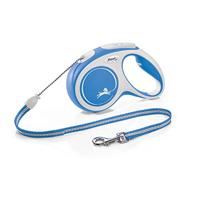 Flexi Nieuw Comfort Cord Grijs & Blauw Medium 5m Intrekbare Hondenriem/Lijn voor honden tot 20kgs/44lbs - thumbnail