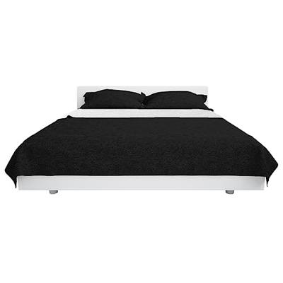 VidaXL Bedsprei dubbelzijdig 230x260 cm quilt zwart en wit VidaXL Bedsprei dubbelzijdig 230x260 cm quilt zwart en wit