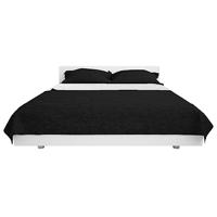 VidaXL Bedsprei dubbelzijdig 230x260 cm quilt zwart en wit - thumbnail