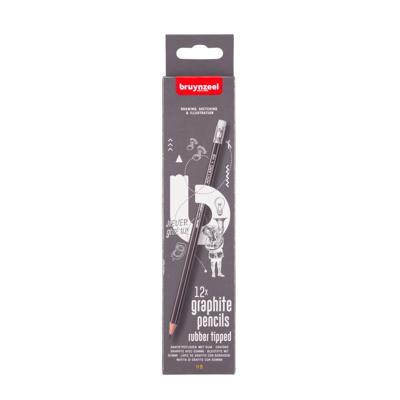 Bruynzeel teens hb grafietpotlood met gumtip set 12 Bruynzeel teens hb grafietpotlood met gumtip set 12
